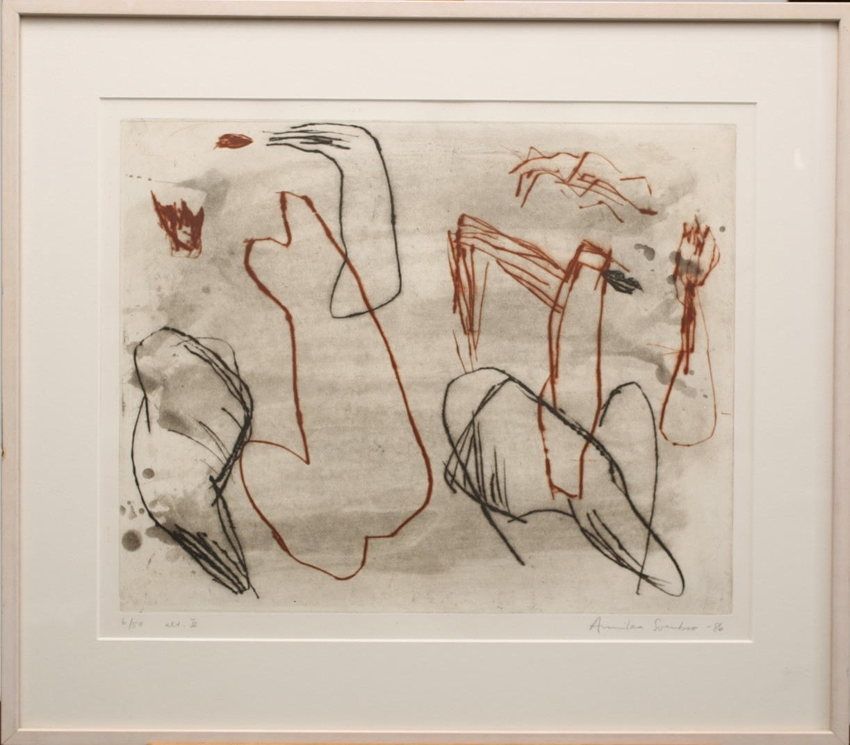ANNIKA SVENBRO. Color etching, numbered 6/50, signed, dated -86.