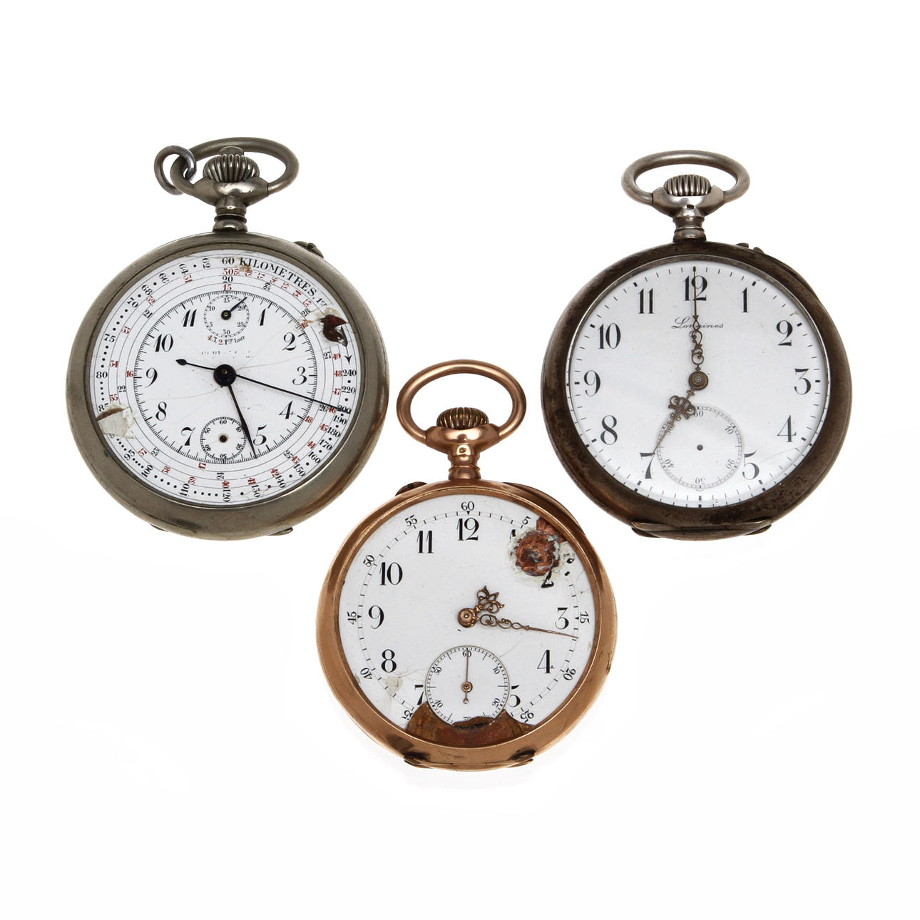 FICKUR, 3 st, Bl a 1 st 14k guld, Longines.