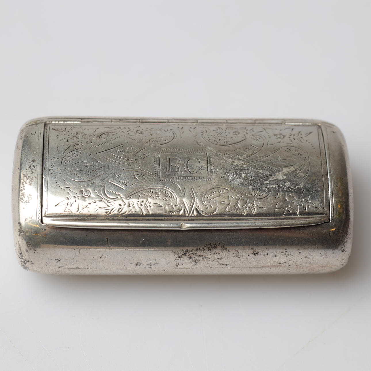 SNUFF BOX, silver, marked RC, 1898, 156g.