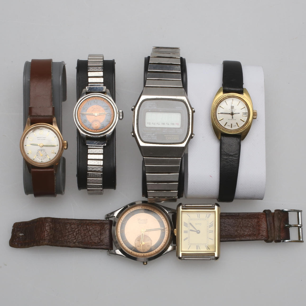 ARMBANDSUR, 6 st, varav 1 st Tissot Seastar.