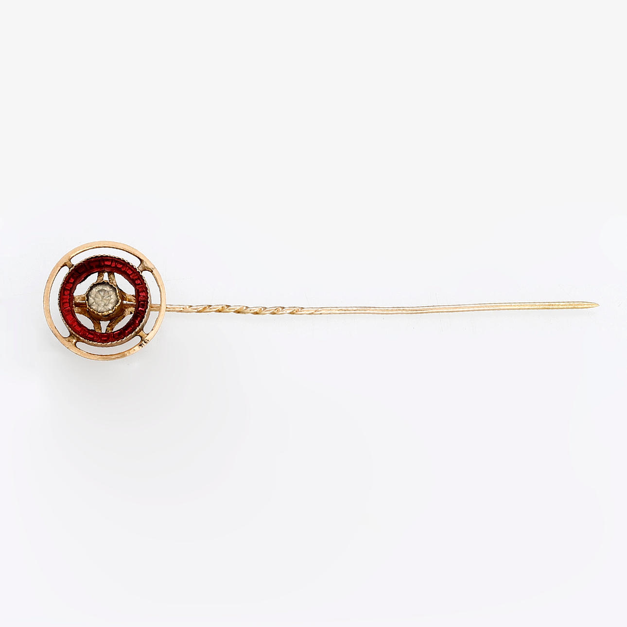 Art Deco bird's eye tie pin, circa 1920.