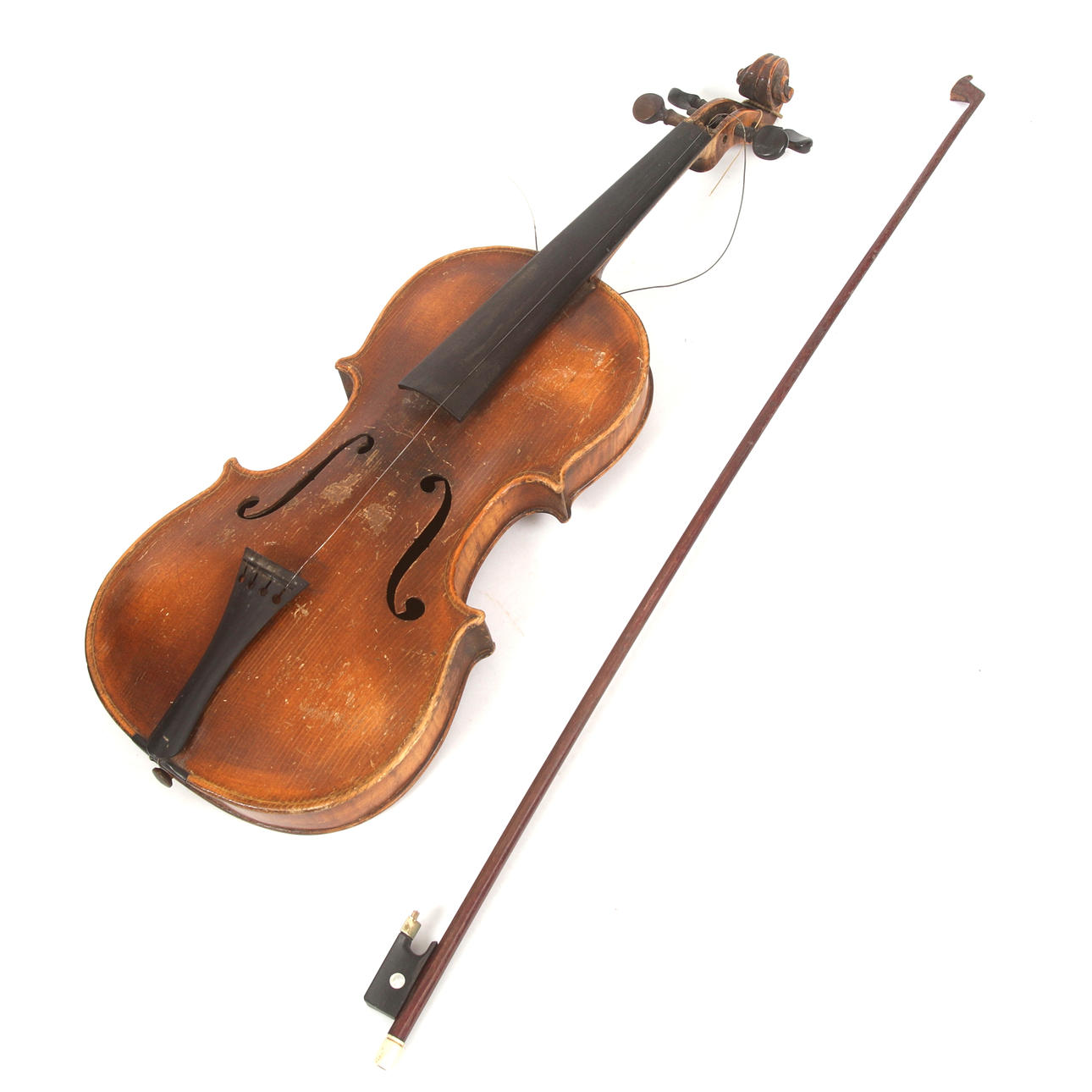 VIOLIN with STRÅKE, unmarked, 1900s.