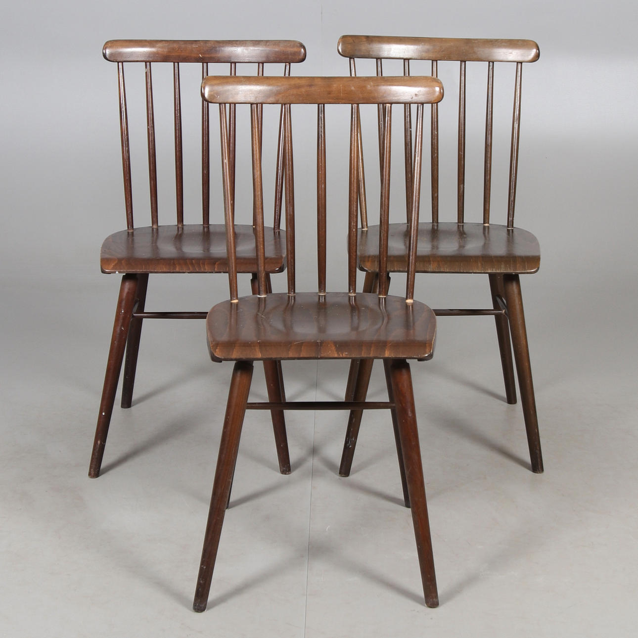 CHAIRS, 3 pcs, painted wood, 1900s.