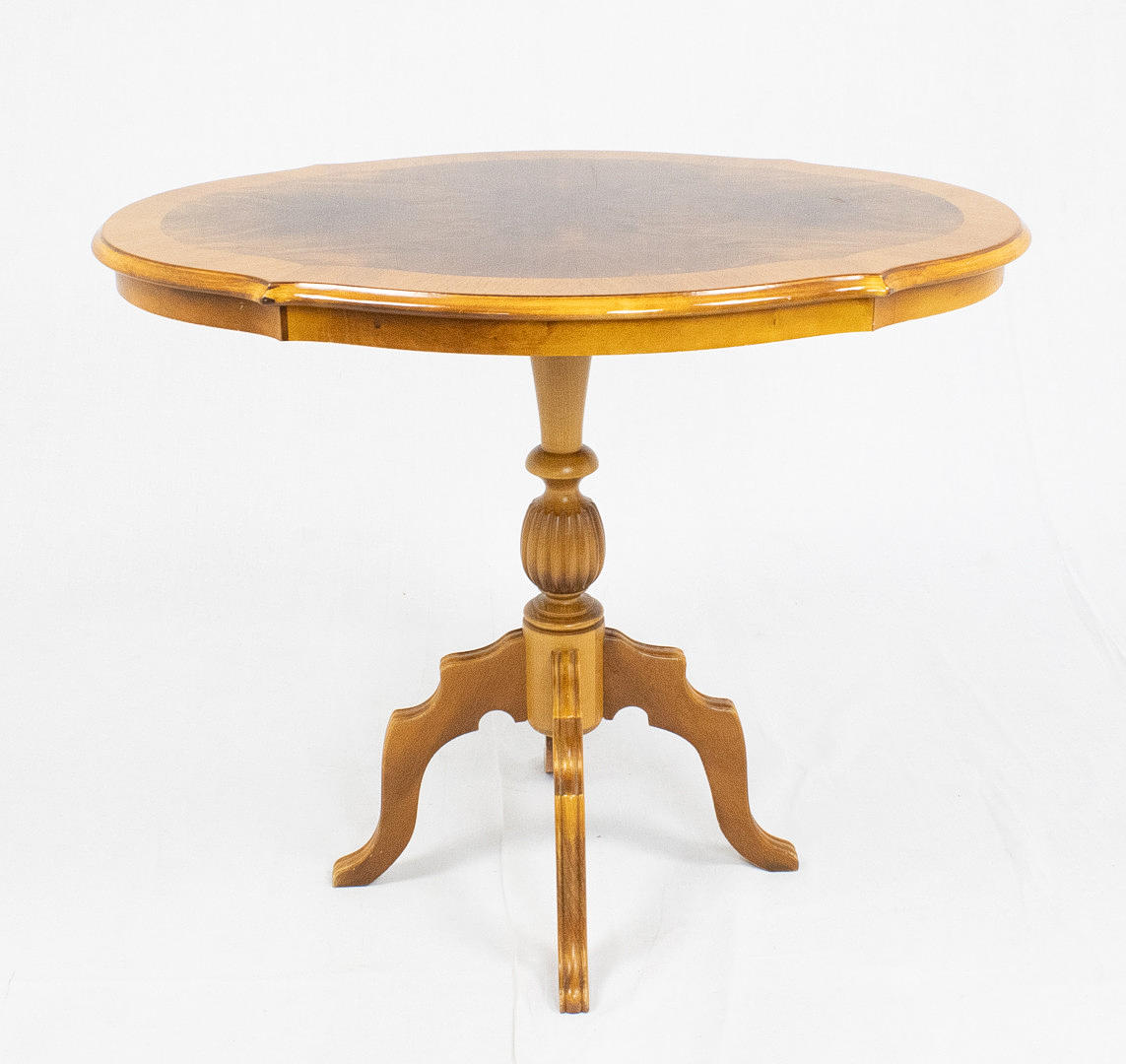 MESA PILAR, ovalada, caoba, estilo rococó.