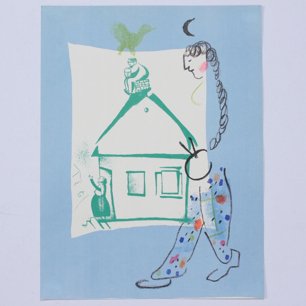 MARC CHAGALL. Efter. 'Le Village', tryck.