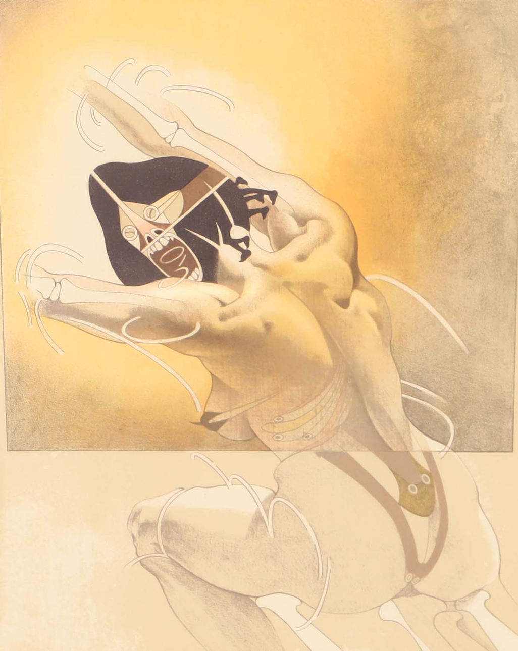 HERIBERTO COGOLLO. Female composition, color lithograph, signed.