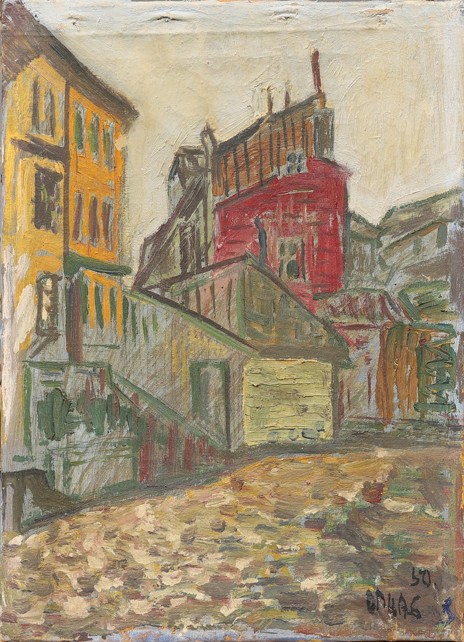 OTTO PAAS (ESTLAND 1918–1987). Backyard, signed and dated -50.