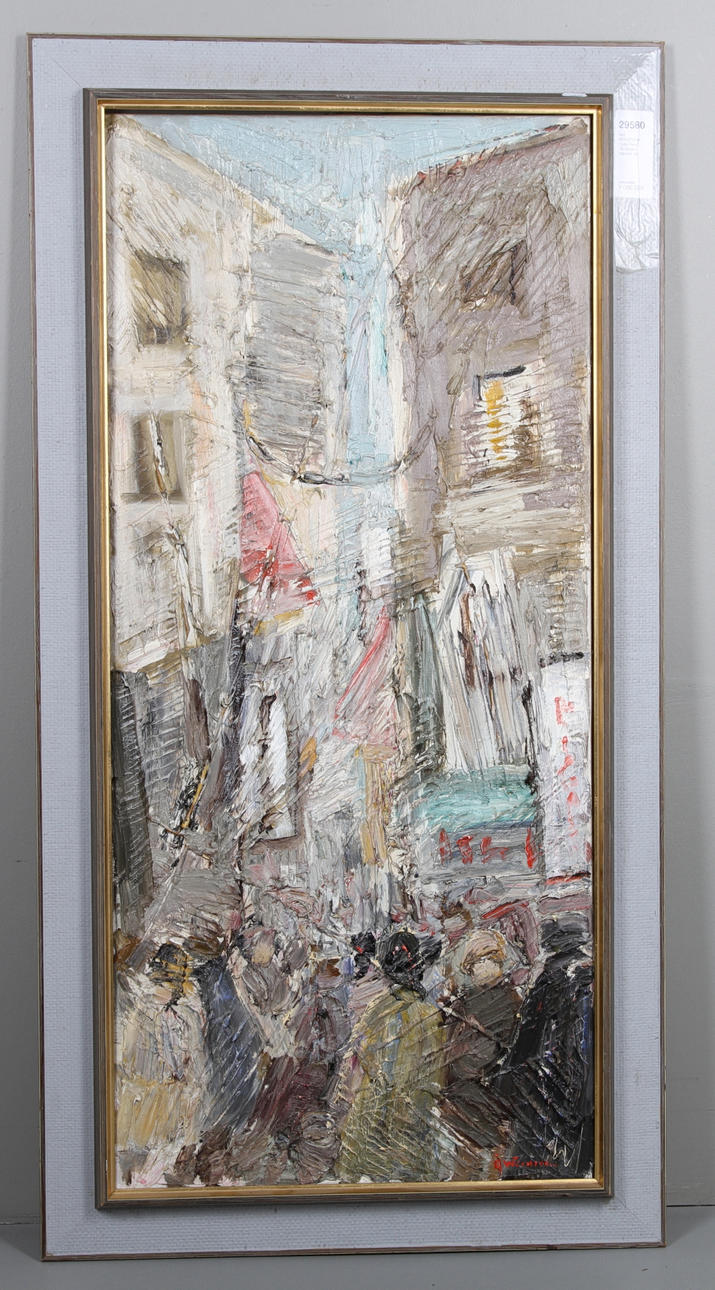 ÅKE WICKSTRÖM. "Gata, Paris". Olja på duk, signerad.