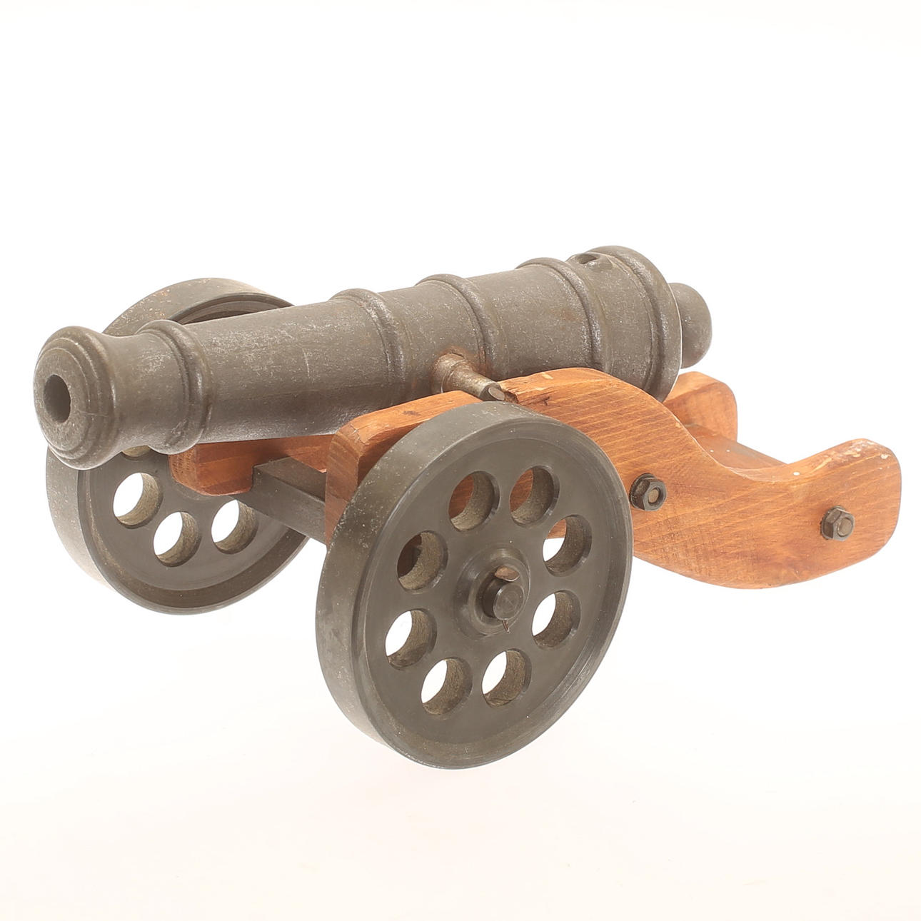 TABLE CANNON, wood and metal.