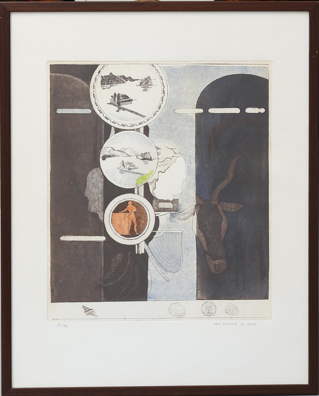 JAN EWEMO. Komposition. Färgetsning, signerad och numrerad 72/90.