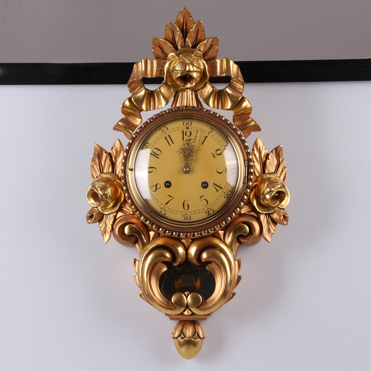 VÄGGPENDYL, förgylld, Westerstrands urfabrik, Töreboda.