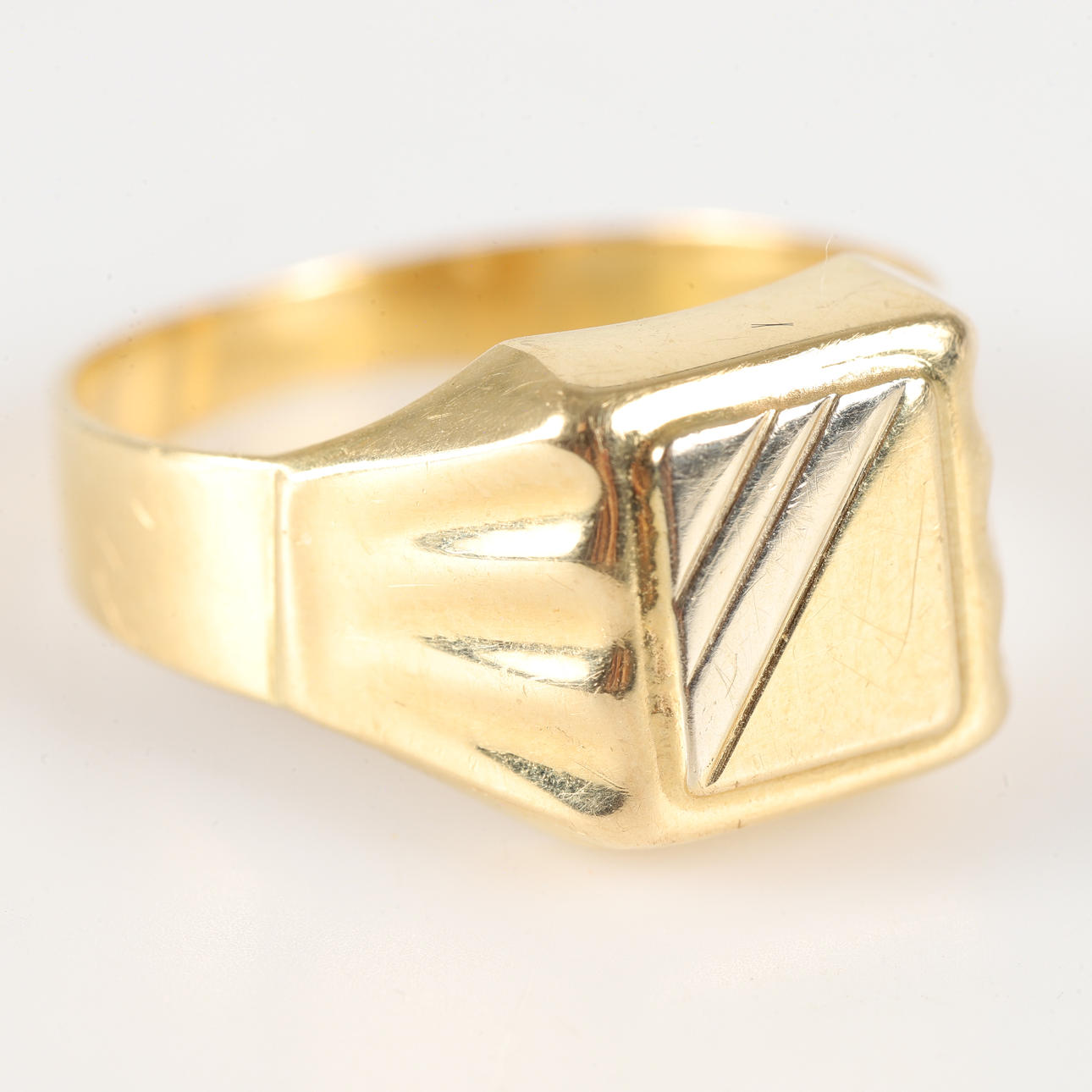 Siegelring, 18 K Gold/Weißgold.