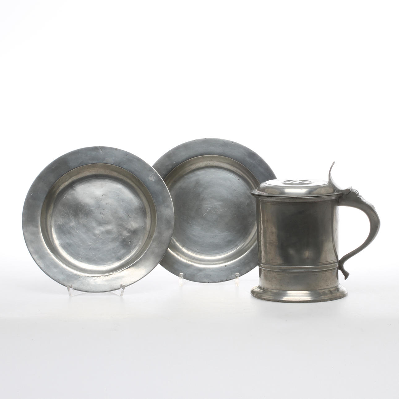 STOP samt FAT, 3 delar, tenn, Mathias Norling, samt Adolph Fredrik Moberg, Jönköping, 1800-tal.