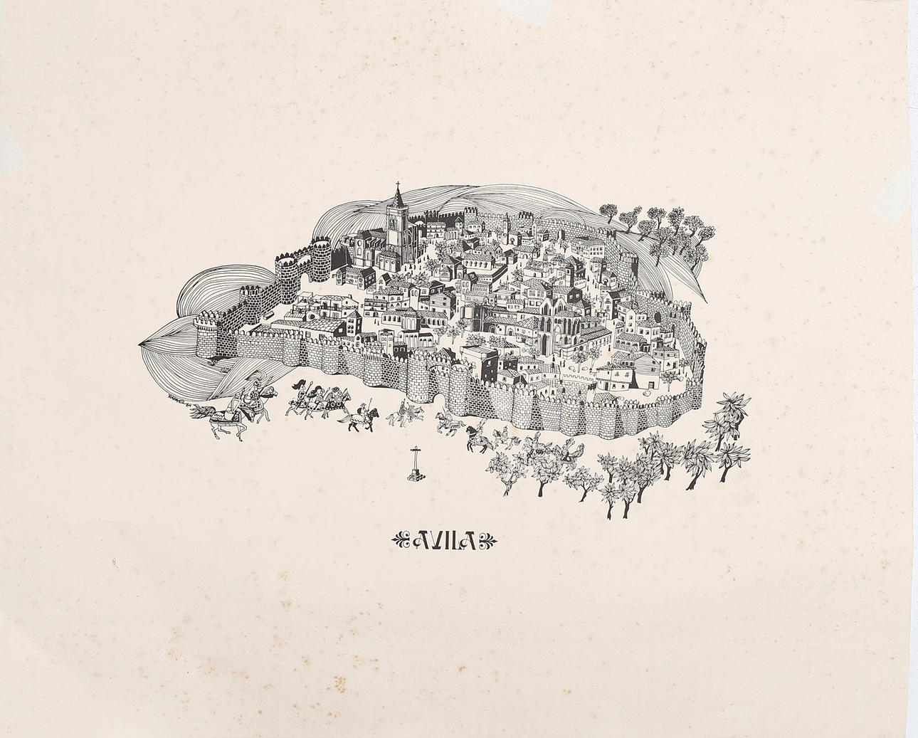 SPANISH SCHOOL, 20TH CENTURY. "Ávila" It cannot be auctioned.