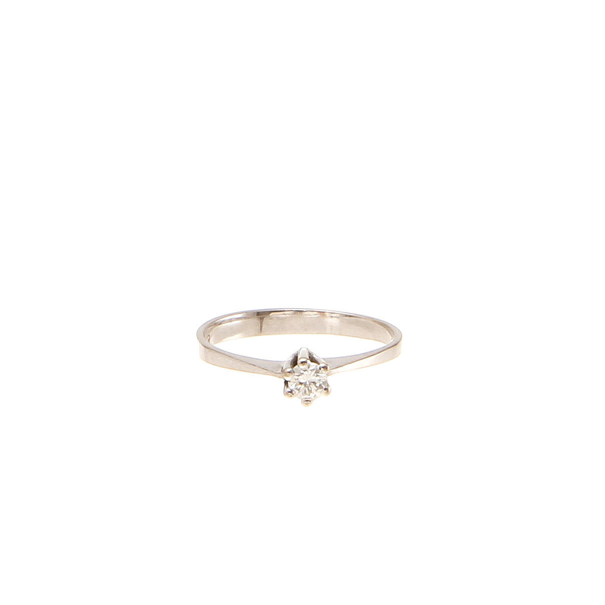 RING, 18K vitguld med diamant, totalt ca 0,1 ct. Vikt 1,8 g.