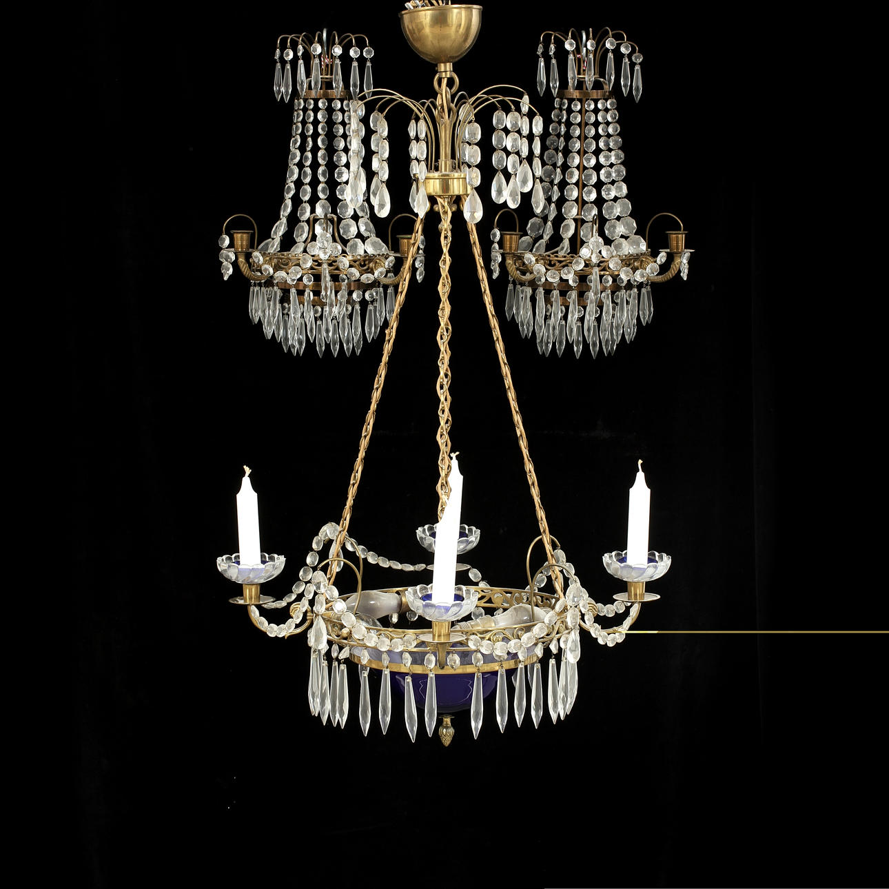 LJUSKRONA och 1 PAR LAMPETTER, 1900-tal.