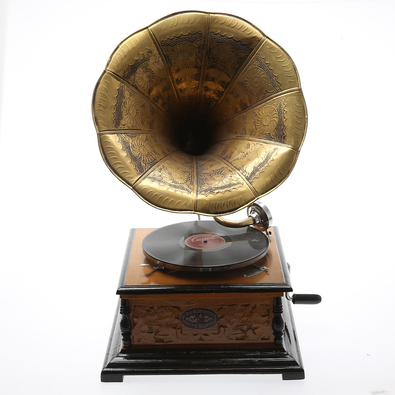 TRATTGRAMMOFON, efter äldre modell, 1900-tal.