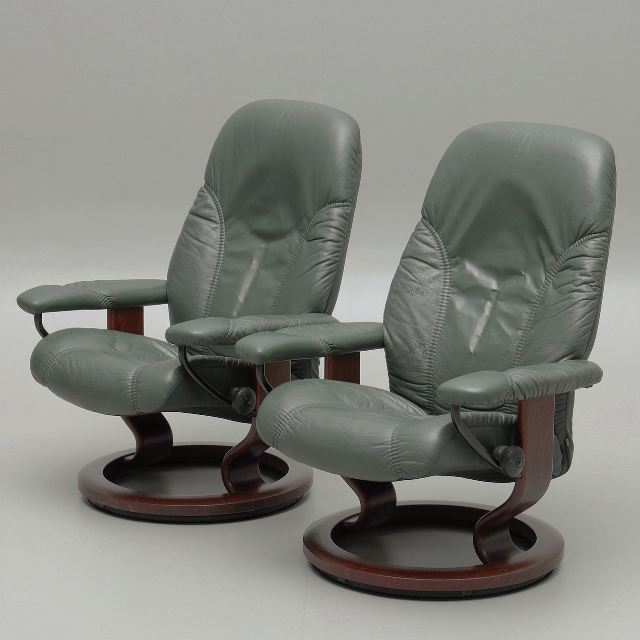 LÆNESTOLE, et par, "Stressless", Ekornes, 2000'erne.