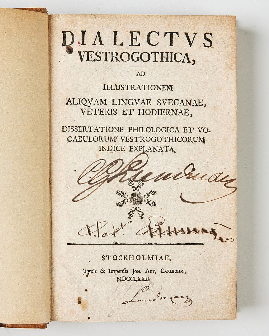 HOF DIALECTUS VESTROGOTHICA 1772.
