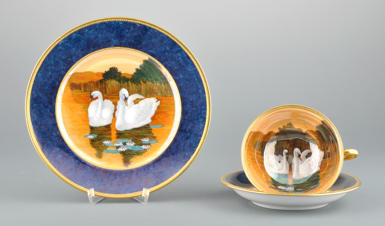 PORZELLANMANUFAKTUR FÜRSTENBERG. samlingsbar kopp Exklusiv handmålning, guld botten stämpel.