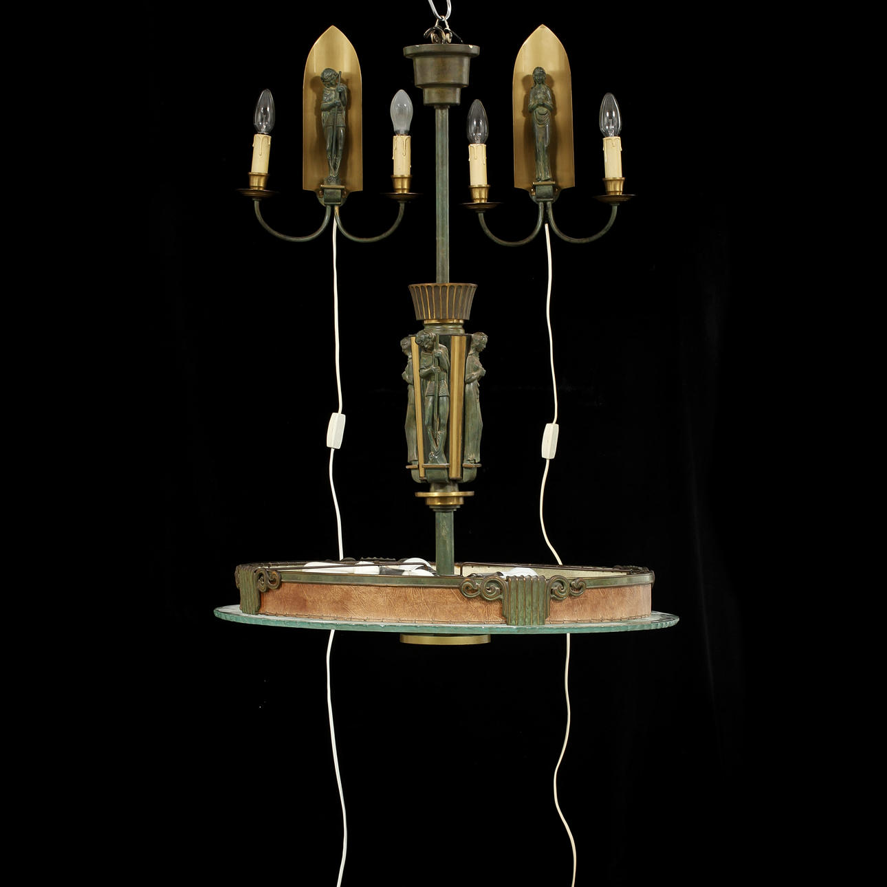 TAKPLAFOND och 1 PAR LAMPETTER, Art Deco, 1900-tal.