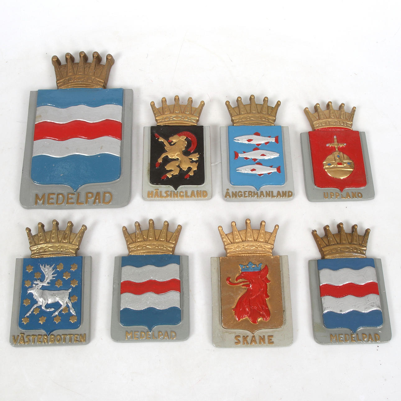 LANDSKAPSTAVLOR, 8 st, metall, 1900-tal.