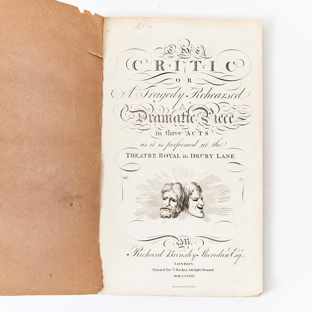 SHERIDAN'S SATIRE THE CRITIC 1781.