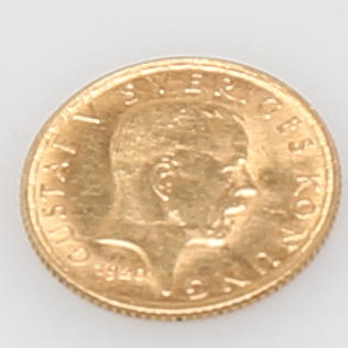 GULDMYNT i 18K gulguld, Gustav V guldmynt 5kr 1920.