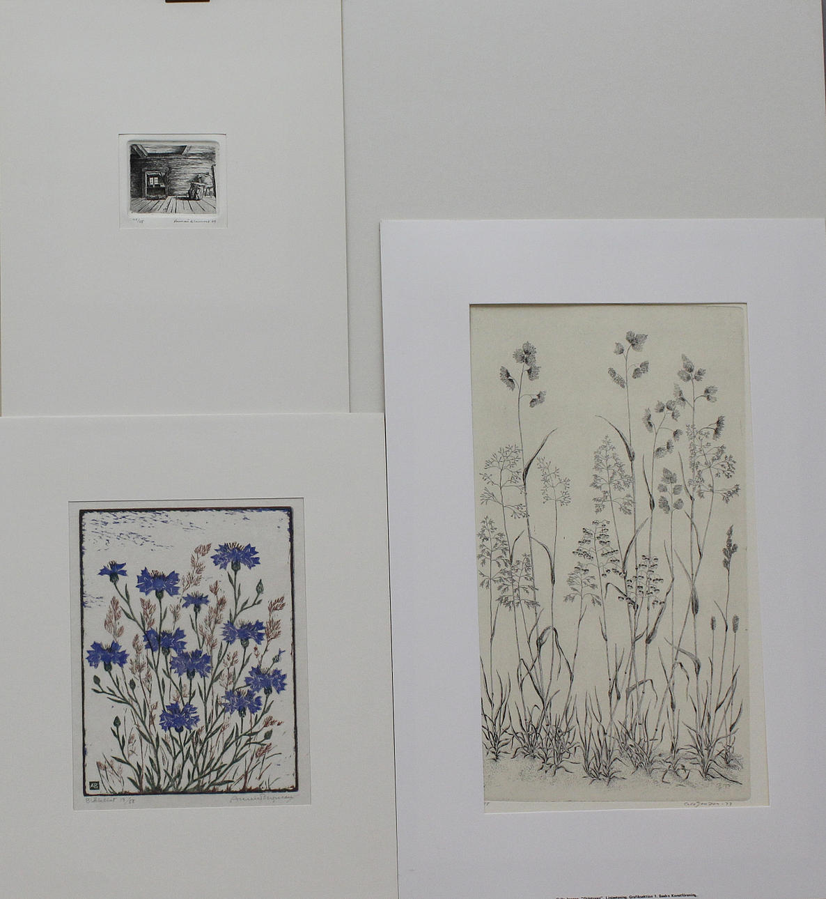 Parti konst (4). Div. tekniker. Calle Jonzon, Annie Bergman, Susanne Gullby och Lennart Glemme.