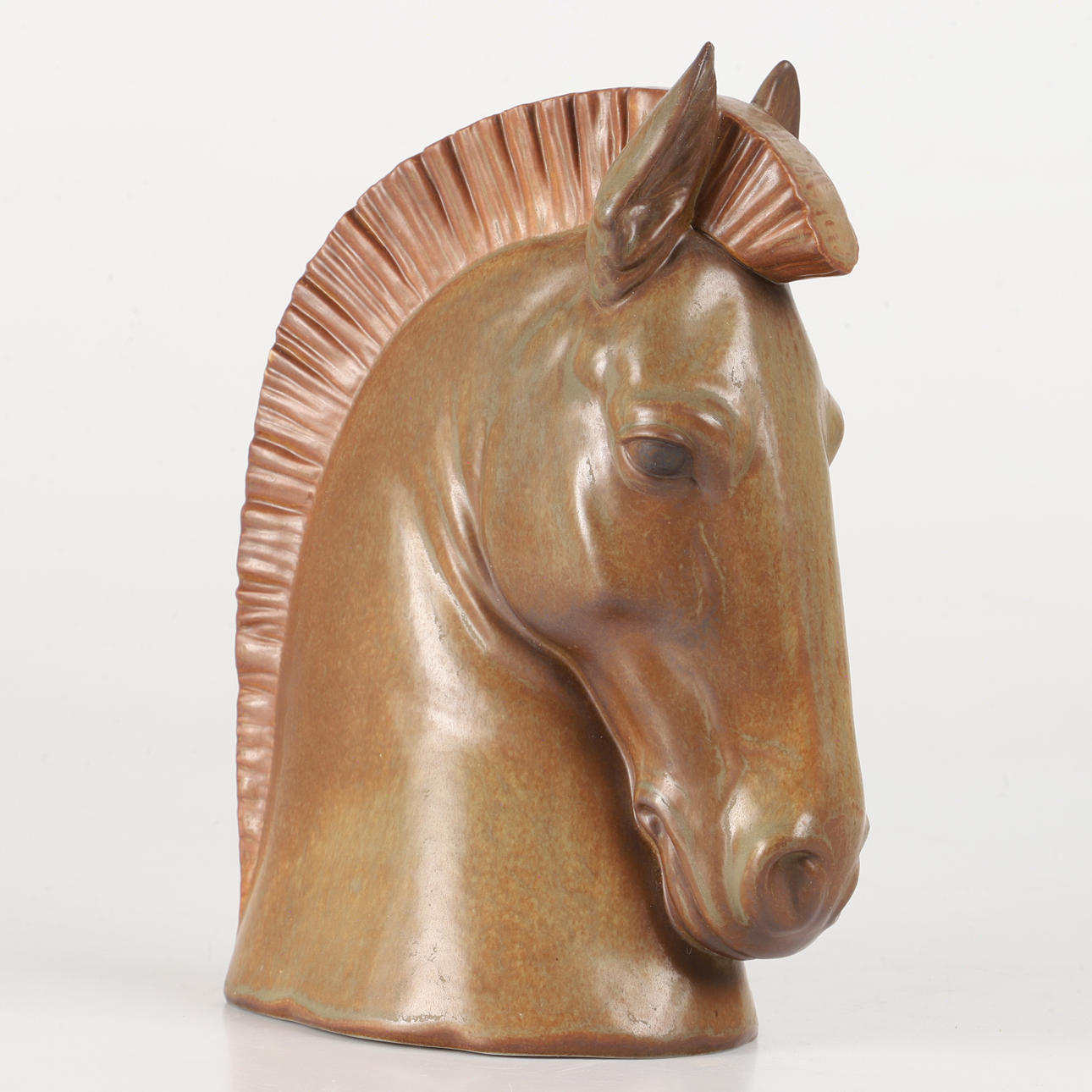 FIGURINE, horse head, stoneware, Lladro, Spain.
