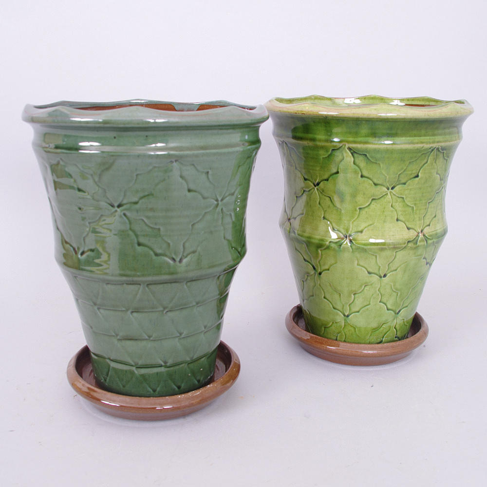 KRUKOR, 2 stycken, keramik, Maria Brusewitz.