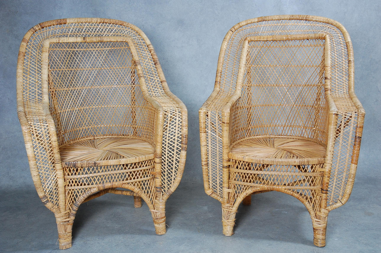 KORGSTOLAR, 1 par, kolonialstil, 1900-tal.