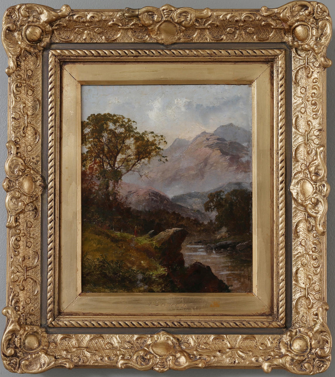 THOMAS STANLEY BARBER. Landskapsvy, olja på duk, signerad.