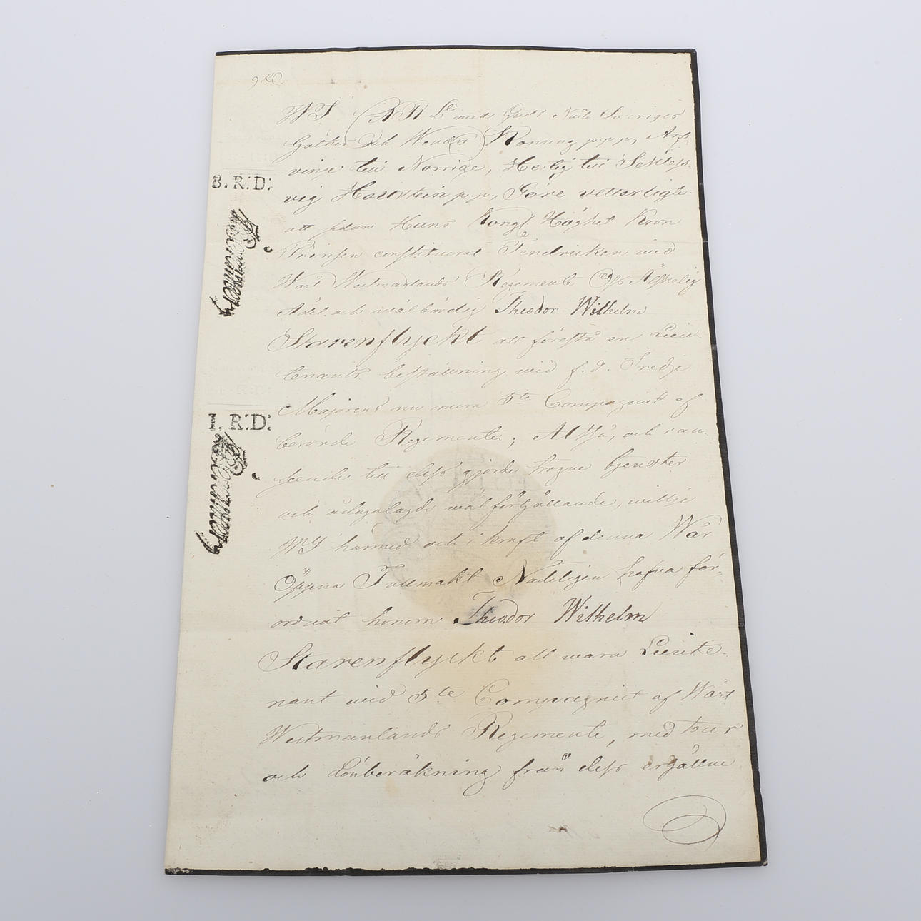 KARL XIII. Dokument, egenhändigt undertecknat, daterat Stockholm Slott, 11 januari 1814.