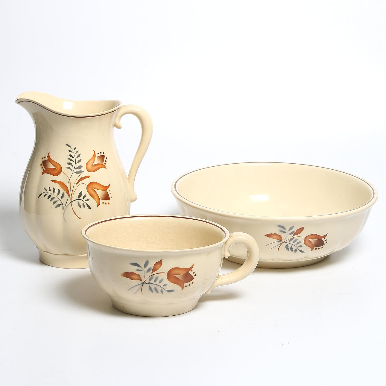 TVÄTTSERVIS, 3 delar, flintgods, Gefle. 1900-talets första hälft.