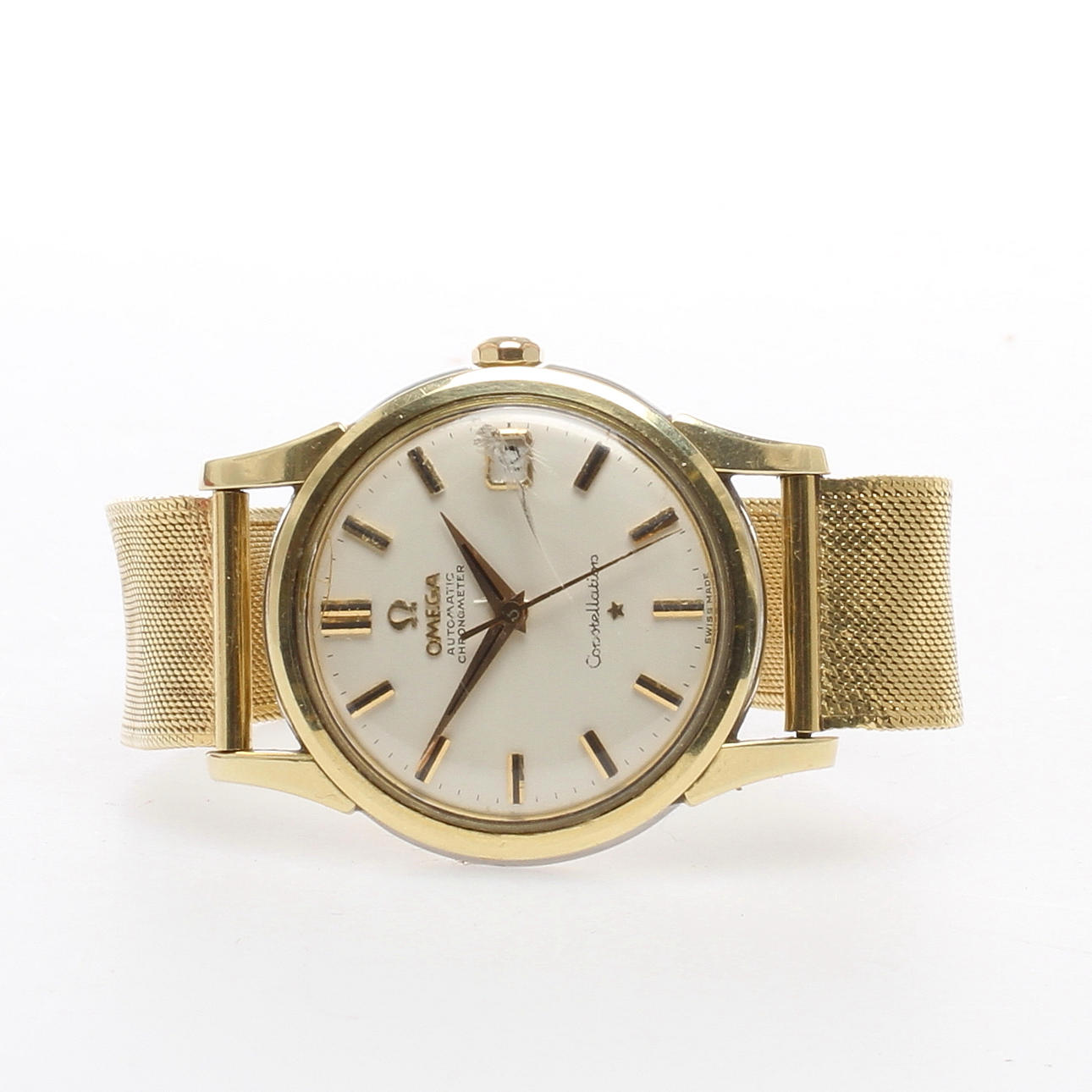 ARMBANDSUR, Omega Constellation Automatic Chronometer, boett guld på stål, länk 18k guld.