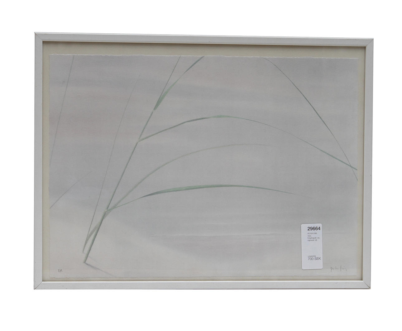 PETER FRIE. Vass. Färglitografi, ea, signerad.