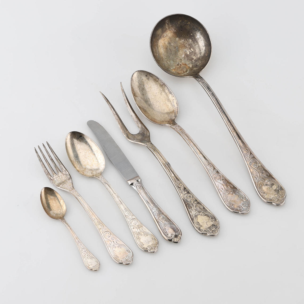 BESTIK, 47 stk., stemplet 800.