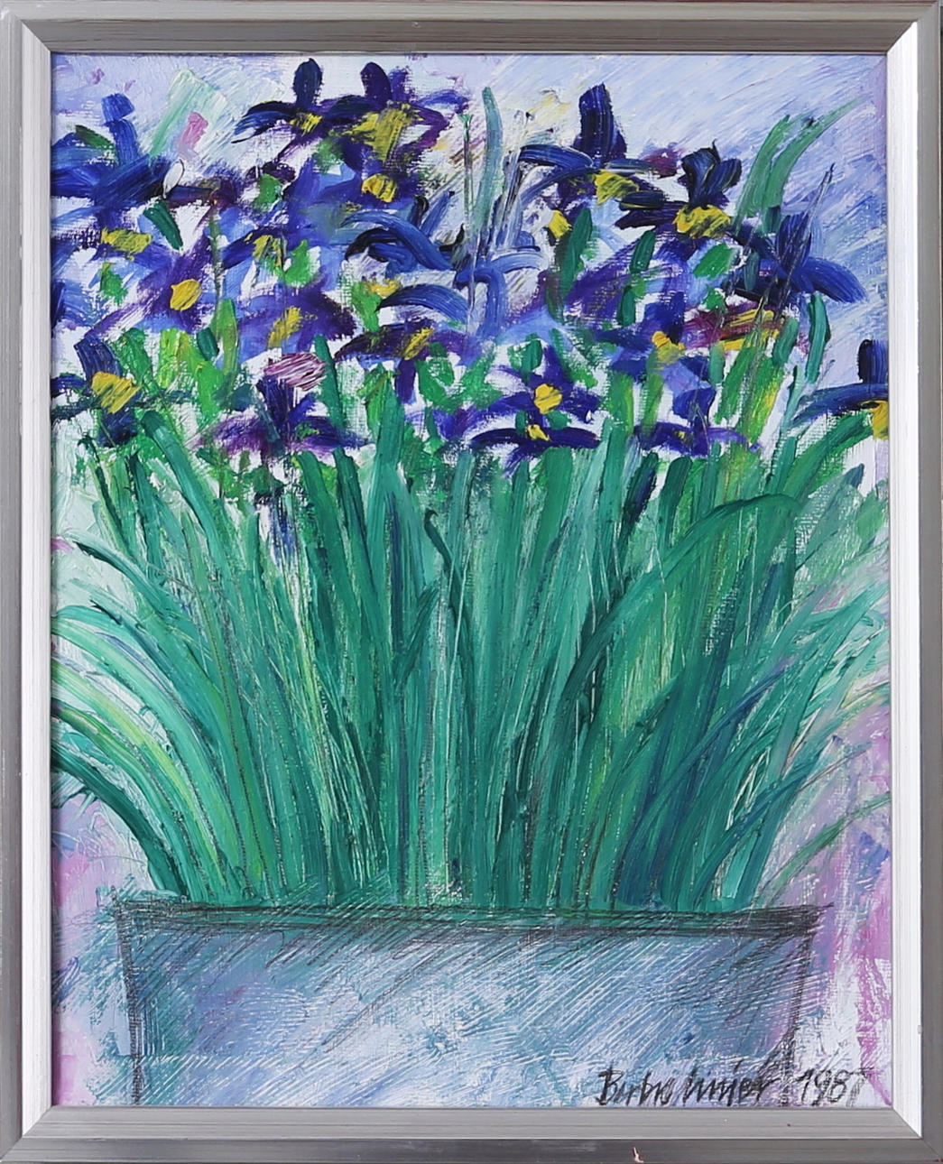 BARBRO LINJER. "Iris", olja på duk, signerad samt daterad 1987.