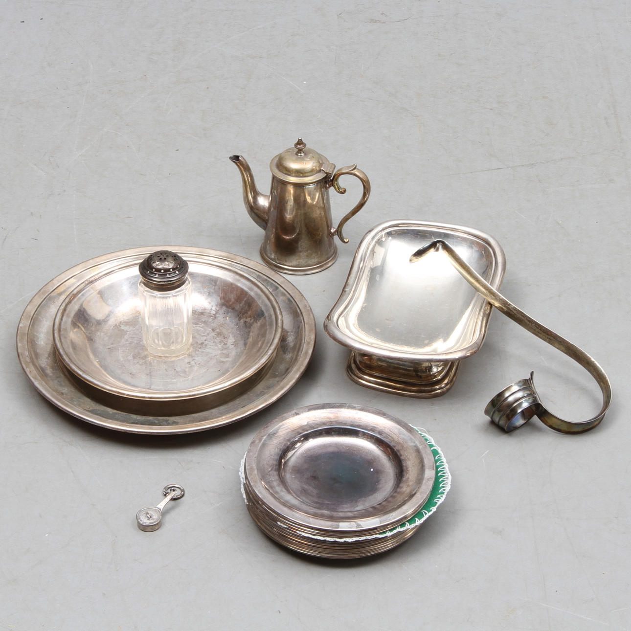 PARTI NYSILVER,18 delar, bl a GAB, 1900-tal.