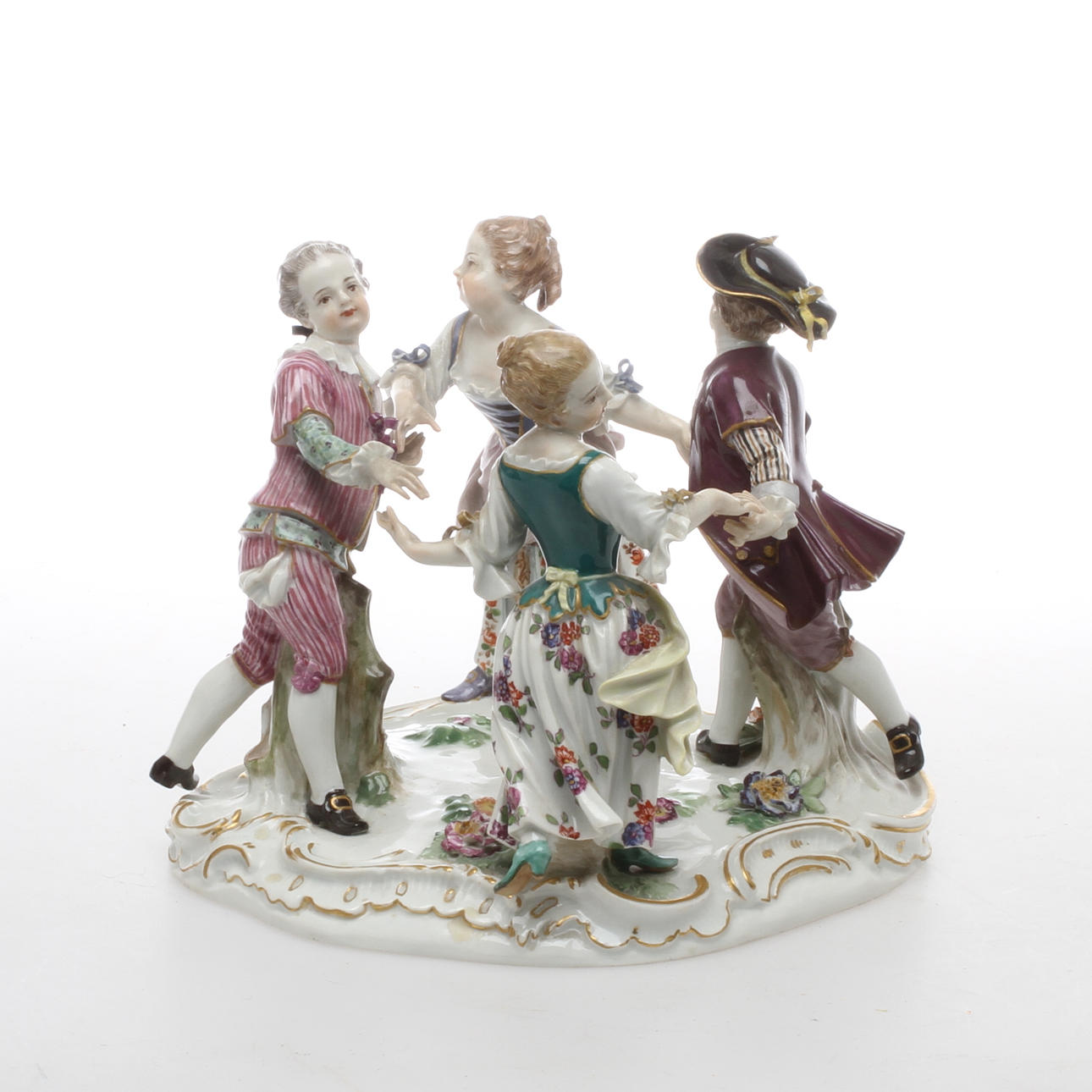 FIGURINGRUPP, porslin, "Kinderreigen" modell formgiven av Johann Joachim Kaendler på 1700-talet. Meissen. 1900-tal.