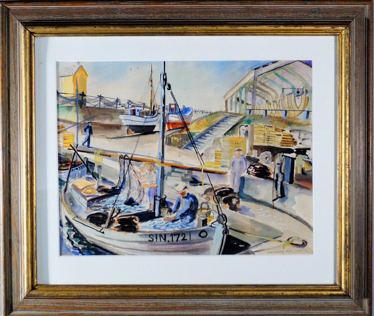 GUSTAF AMBE. akvarell, Simrishamn 1945. Konst - Måleri - Auctionet