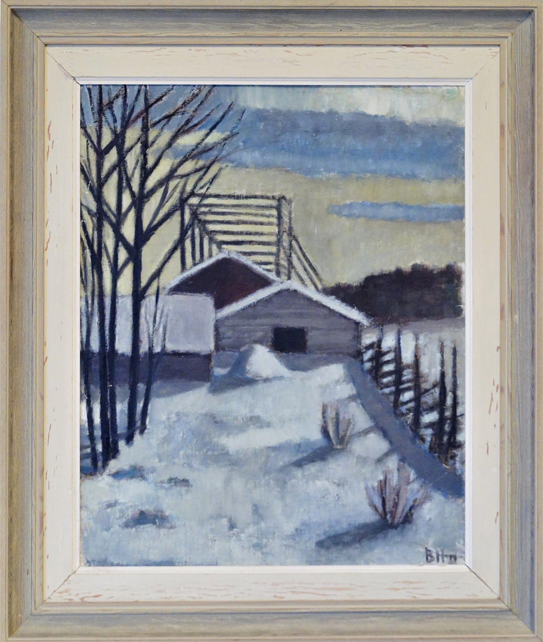 BERTA HANSSON. öljy, kangas Paneeli, talvimaisema.