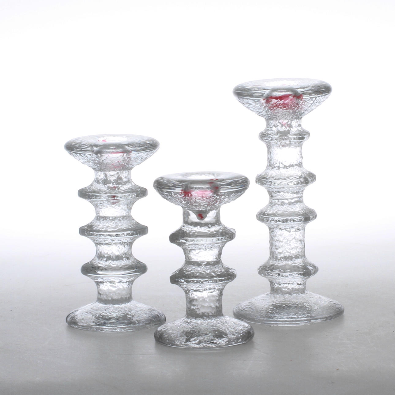 LJUSSTAKAR 3 st, glas, "Festivo" Timo Sarpaneva Iittala.