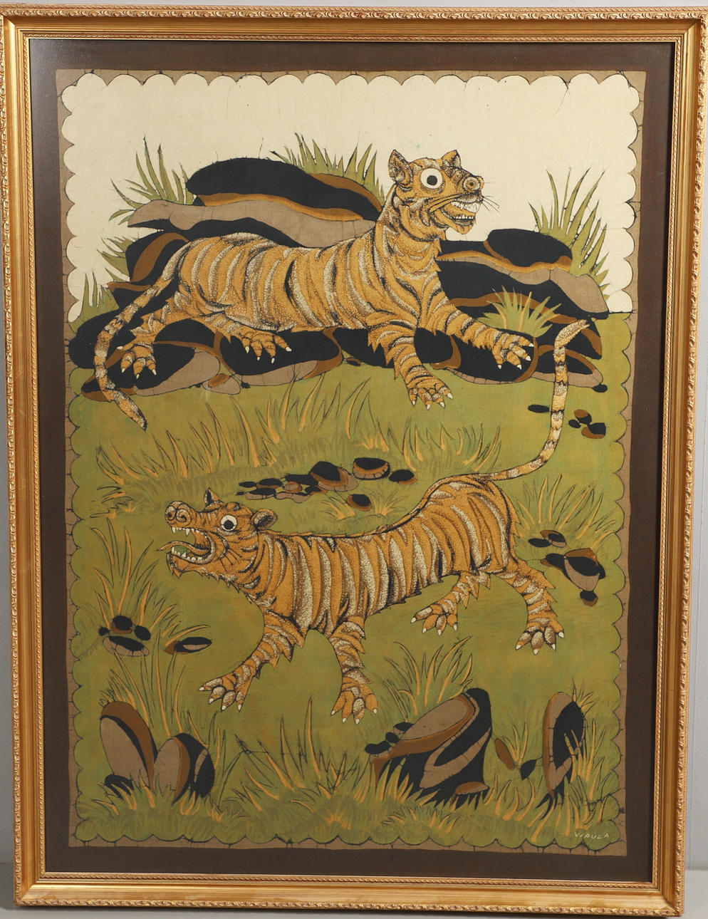 VIPULA DHARMAWARDENA (SRI LANKA) - LARGE FRAMED BATIK.