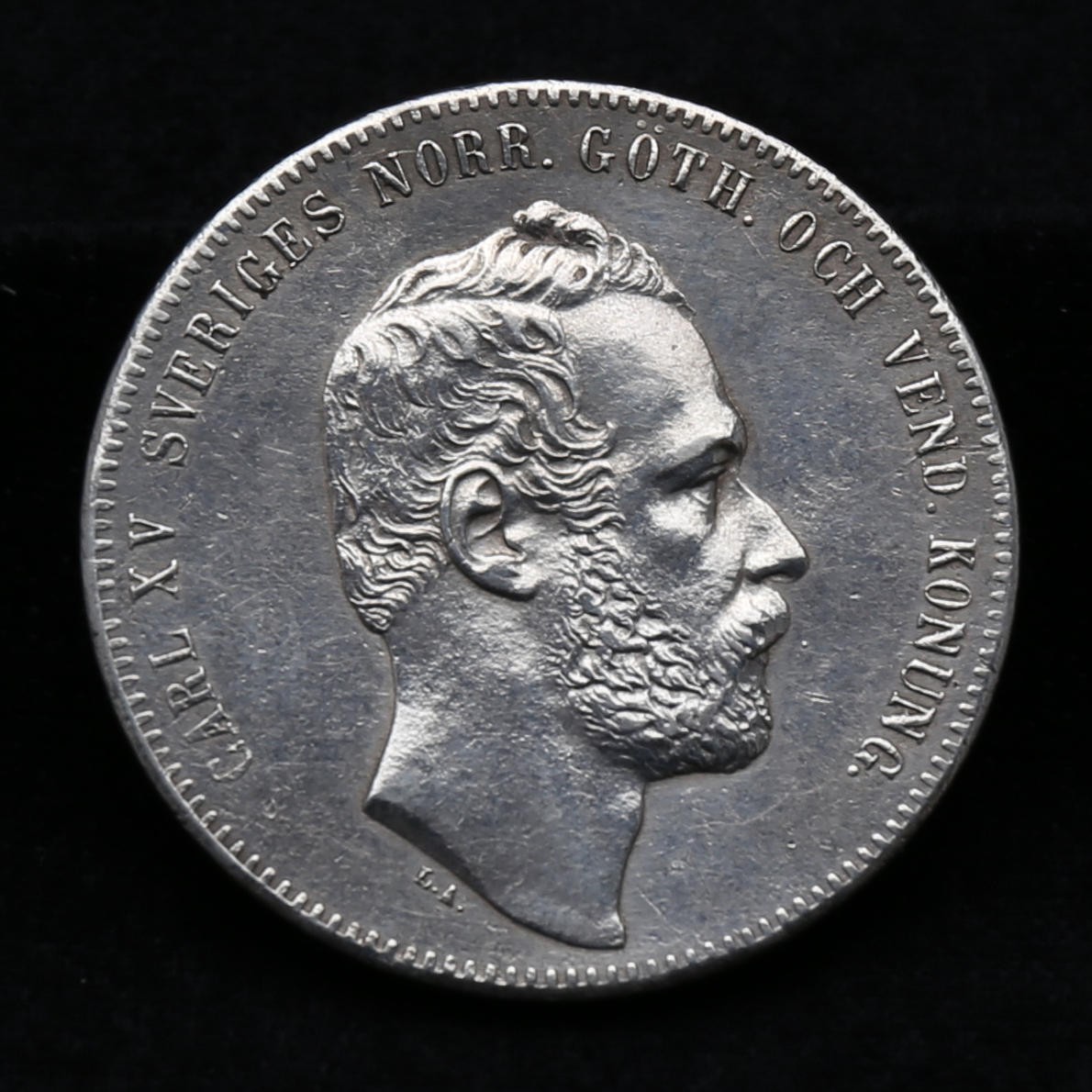 MYNT, silver, 4 riksdaler, riksmynt, Karl XV, Sverige-Norge, 1864.