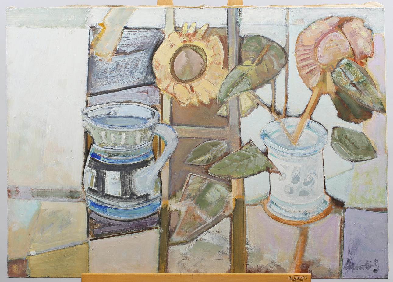 BRUNO MERBITZ, PROF. (1918 BERLIN 1997). blomma fönsterbrädan.