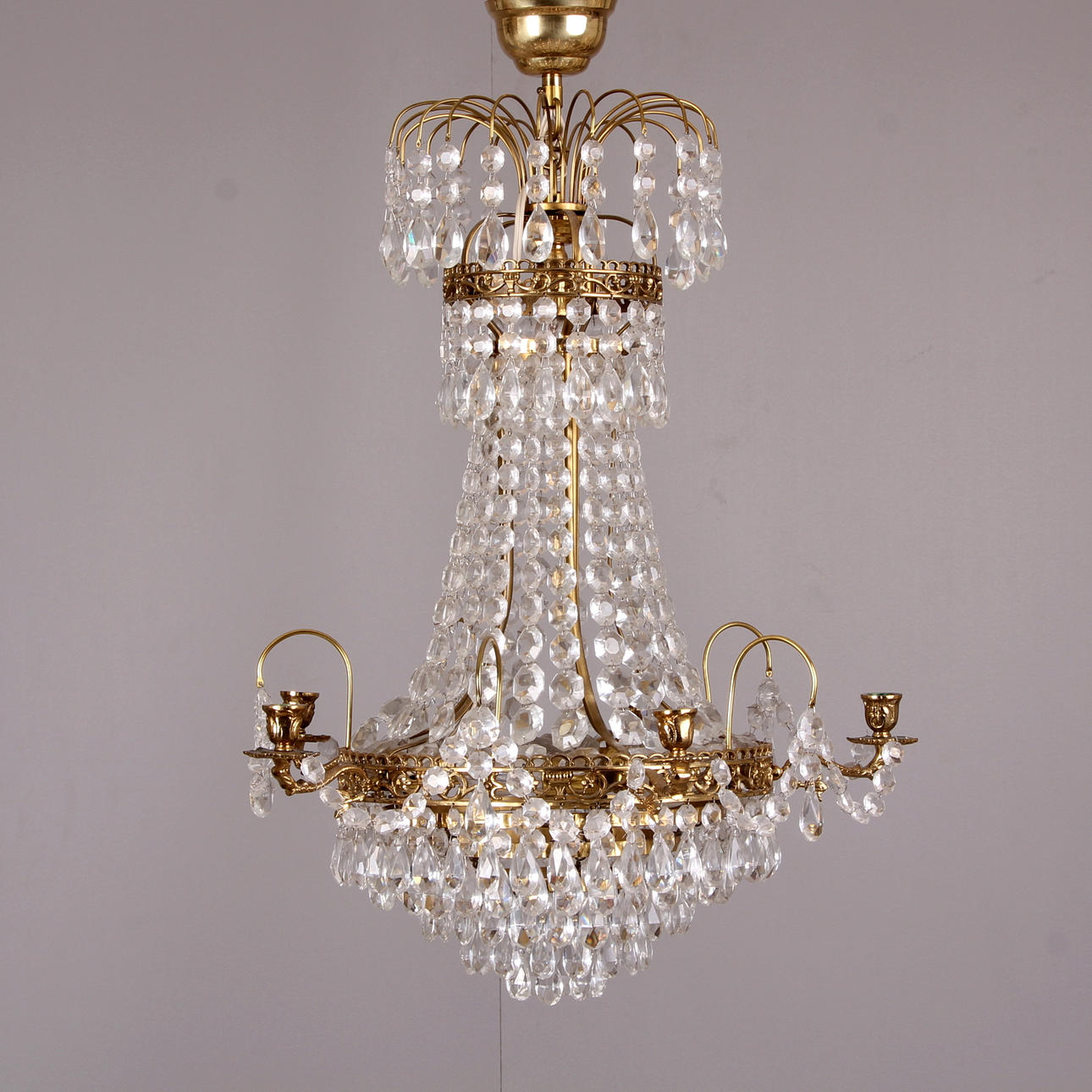 LJUSKRONA, empirestil, 1900-talets mitt, höjd ca 45 cm.