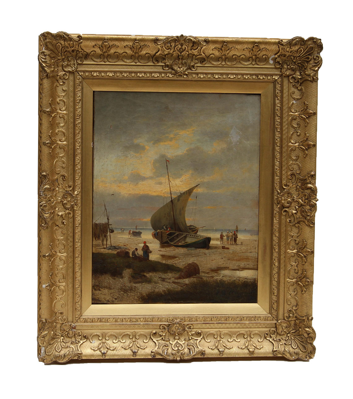 OKÄND KONSTNÄR. Olja på duk. Signerad V.G Clairmont.