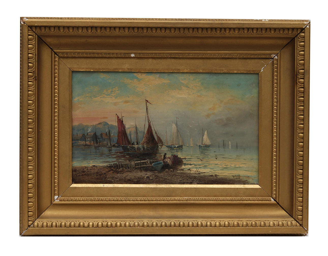 OKÄND KONSTNÄR. Olja på duk. Signerad Webb.